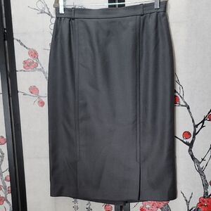 Givenchy 100% Wool Gray Midi Skirt Size 14W